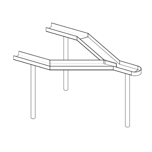 U-formad dubbelränna - 1,5 m